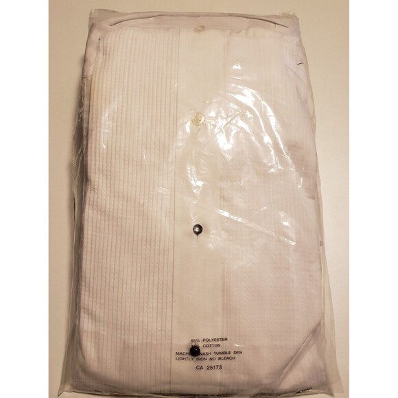 NEIL ALLYN TUXEDO SHIRT 2XL White 37/38 WING COLLAR MPORTED FABRIC Tux Studs Men - Picture 11 of 11